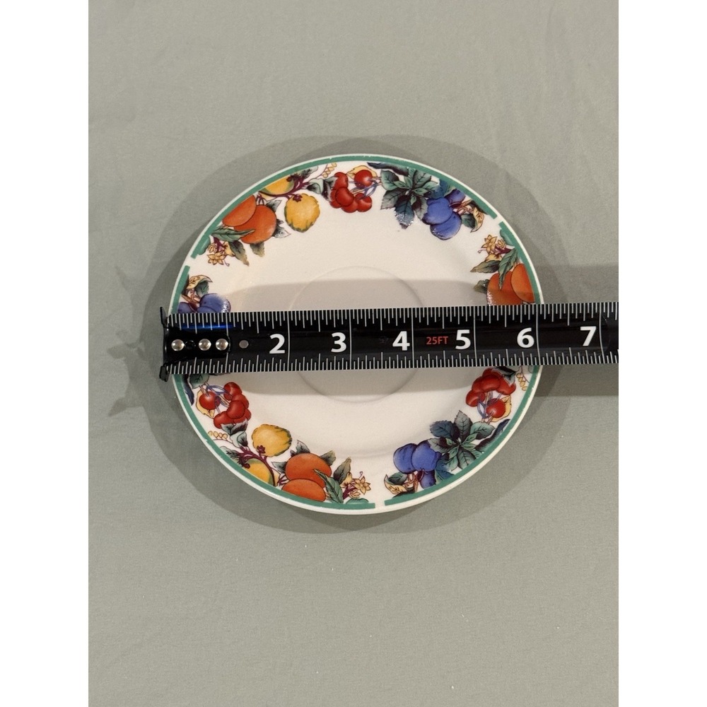 Maplehill Stoneware Harvest Fruit Set 2 Salad Plates 8" & 2 Saucers Vintage - Picture 7 of 7